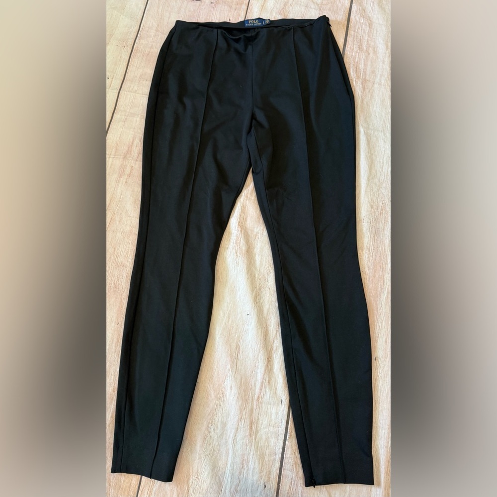 Polo Ralph Lauren Black Woman’s Large Pull On Ponte Pants Leggings Ankle